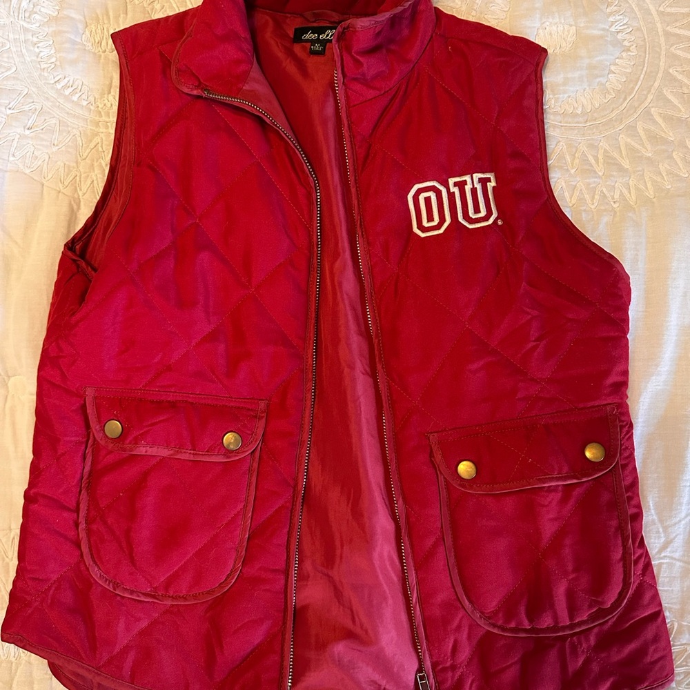 OU Red Quilted Vest